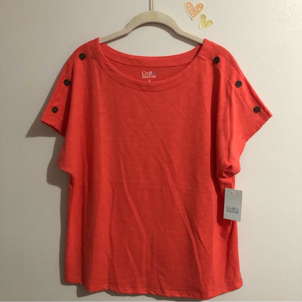 Croft & Barrow Coral Top | Size Medium